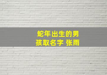 蛇年出生的男孩取名字 张雨